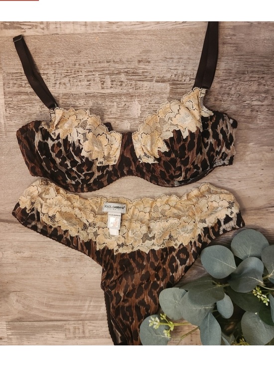 Dolce & Gabbana Other - Dolce & Gabbana Leopard Lace Lingerie Set 34D L XL Bra & Underwear